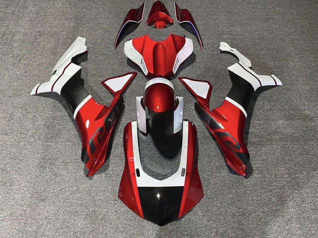 Red & Carbon Fiber Accents Yamaha R1 Fairings 2015-2019 Red & Carbon Fiber Accents Yamaha R1 Fairings 2015-2019
