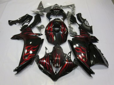 Red Flame Yamaha R1 Fairings 2007-2008