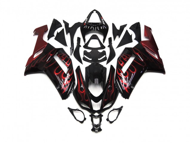 Red Gloss Flame Kawasaki ZX6R Fairings 2007-2008 Red Gloss Flame Kawasaki ZX6R Fairings 2007-2008