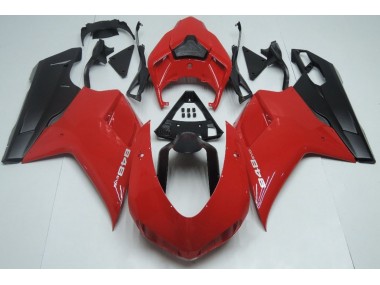 Red Matte Black Ducati 848 1098 1198 Fairings 2007-2012