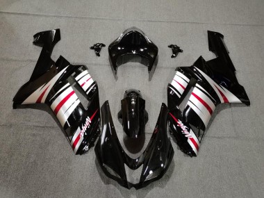Red Silver and Black Kawasaki ZX6R Fairings 2007-2008