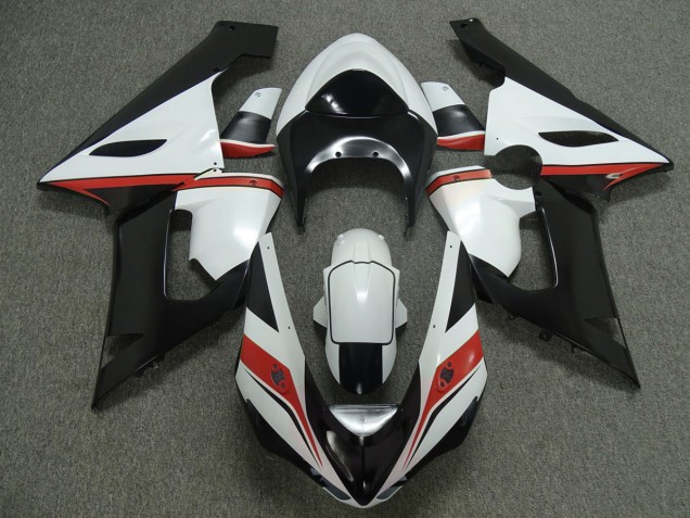 Red white and Black Kawasaki ZX6R Fairings 2005-2006 Red white and Black Kawasaki ZX6R Fairings 2005-2006