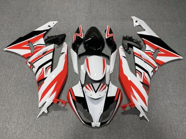 Red White and Black Zag Kawasaki ZX6R Fairings 2009-2012