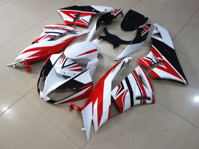 Red White Zagg Kawasaki ZX6R Fairings 2009-2012 Red White Zagg Kawasaki ZX6R Fairings 2009-2012