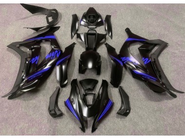 Satin Black & Blue Kawasaki ZX10R Fairings 2016-2019