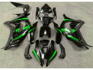 Satin Black & Green Kawasaki ZX10R Fairings 2016-2019