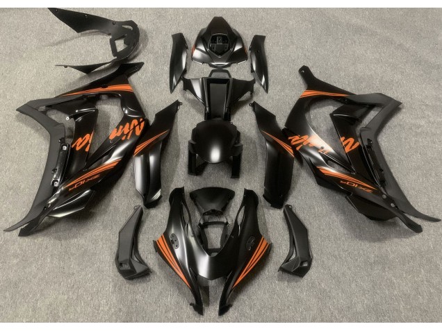 Satin Black & Orange Kawasaki ZX10R Fairings 2016-2019 Satin Black & Orange Kawasaki ZX10R Fairings 2016-2019