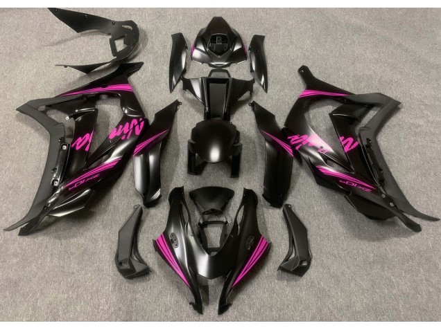 Satin Black & Pink Kawasaki ZX10R Fairings 2016-2019 Satin Black & Pink Kawasaki ZX10R Fairings 2016-2019