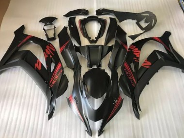 Satin Black & Red Kawasaki ZX10R Fairings 2016-2019