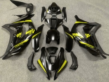 Satin Black & Yellow Kawasaki ZX10R Fairings 2016-2019