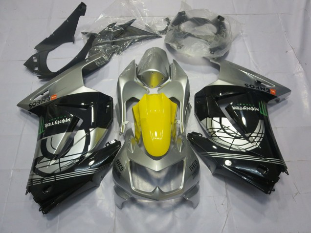Silver and Black Kawasaki Ninja 250 Fairings 2008-2013 Silver and Black Kawasaki Ninja 250 Fairings 2008-2013