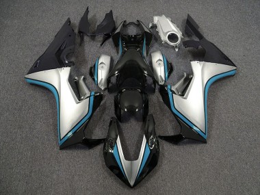 Silver and Black & Light Blue Honda CBR1000RR Fairings 2017-2019