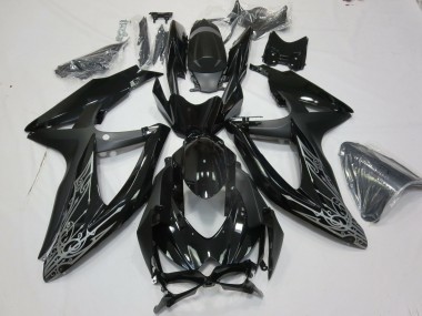 Silver and Black Suzuki GSXR 600-750 Fairings 2008-2010