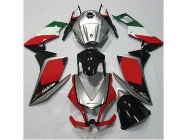 Silver and Red Aprilia RS4 125 Fairings 2012-2015