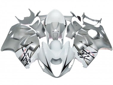 Silver and White Gloss OEM Style Suzuki GSXR 1300 Fairings 1997-2007