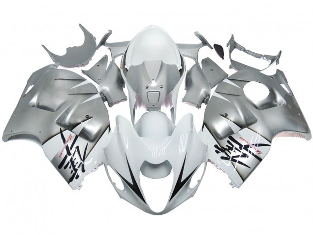 Silver and White Gloss OEM Style Suzuki GSXR 1300 Fairings 1997-2007 Silver and White Gloss OEM Style Suzuki GSXR 1300 Fairings 1997-2007