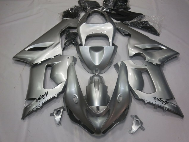 Silver Kawasaki ZX6R Fairings 2005-2006 Silver Kawasaki ZX6R Fairings 2005-2006