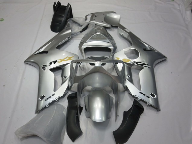 Silver OEM Style Kawasaki ZX6R Fairings 2003-2004 Silver OEM Style Kawasaki ZX6R Fairings 2003-2004