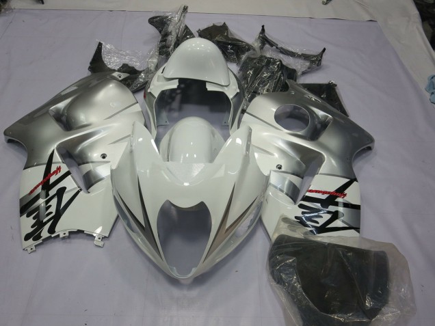 Silver White Suzuki GSXR 1300 Fairings 1997-2007 Silver White Suzuki GSXR 1300 Fairings 1997-2007