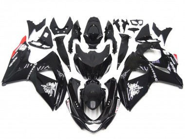 Solid Gloss Black Red style Suzuki GSXR 1000 Fairings 2009-2016