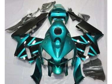 Teal & Gloss Black Design Honda CBR600RR Fairings 2005-2006
