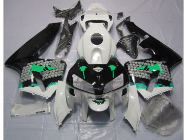 Turquoise Splatter on Gloss Black Honda CBR600RR Fairings 2005-2006