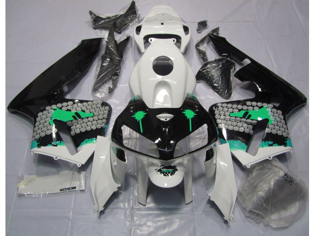 Turquoise Splatter on Gloss Black Honda CBR600RR Fairings 2005-2006 Turquoise Splatter on Gloss Black Honda CBR600RR Fairings 2005-2006