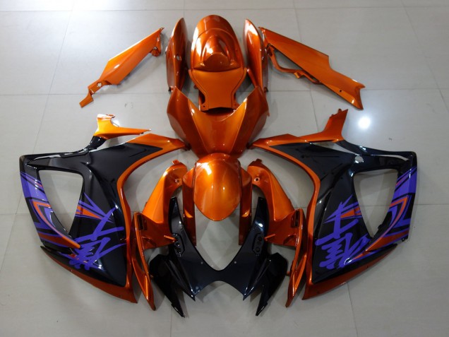 Vibrant Orange & Gloss Black Suzuki GSXR 600-750 Fairings 2006-2007 Vibrant Orange & Gloss Black Suzuki GSXR 600-750 Fairings 2006-2007