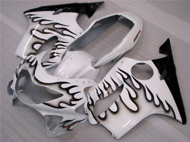 White and Black Flames Honda CBR600 F4 Fairings 1999-2000 White and Black Flames Honda CBR600 F4 Fairings 1999-2000