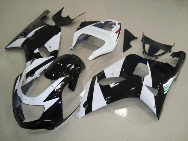 White and Black Suzuki GSXR 600-750 Fairings 2001-2003 White and Black Suzuki GSXR 600-750 Fairings 2001-2003