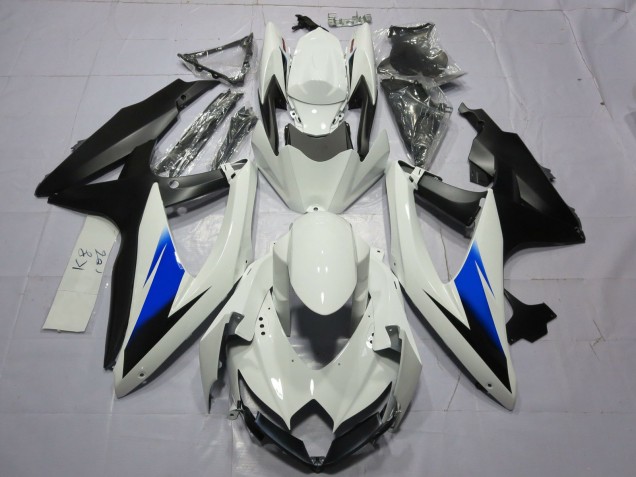 White and Black Suzuki GSXR 600-750 Fairings 2008-2010 White and Black Suzuki GSXR 600-750 Fairings 2008-2010