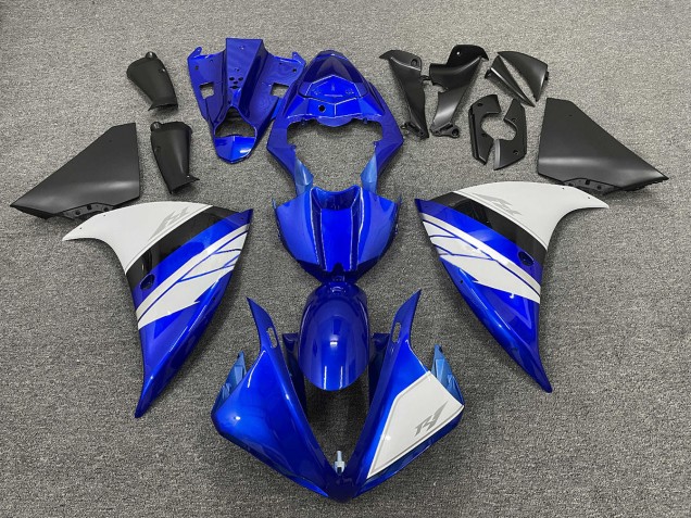 White and Blue Gloss with Black Lowers Yamaha R1 Fairings 2009-2012