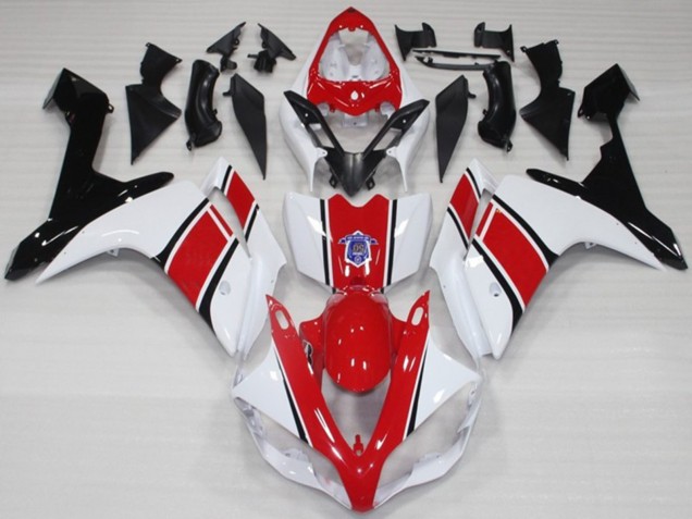 White and Red OEM Style Gloss Yamaha R1 Fairings 2007-2008 White and Red OEM Style Gloss Yamaha R1 Fairings 2007-2008