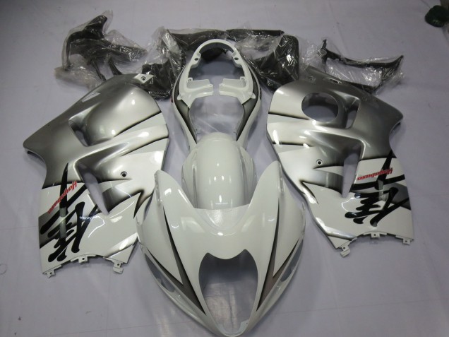 White and Silver Suzuki GSXR 1300 Fairings 1997-2007 White and Silver Suzuki GSXR 1300 Fairings 1997-2007