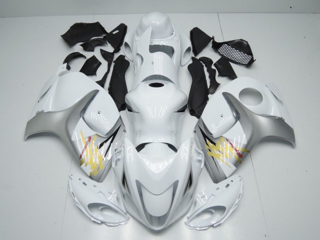 White and Silver Suzuki GSXR 1300 Fairings 2008-2019 White and Silver Suzuki GSXR 1300 Fairings 2008-2019
