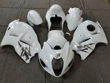 White Gloss OEM Style with Silver Decals Suzuki GSXR 1300 Fairings 1997-2007