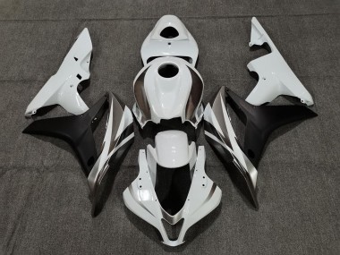 White Graphite and Black Honda CBR600RR Fairings 2007-2008