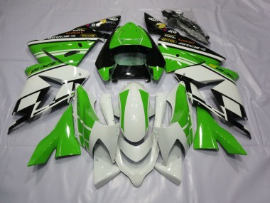 White Green Kawasaki ZX10R Fairings 2004-2005