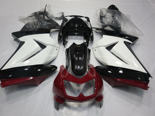 White Red and Black Kawasaki Ninja 250 Fairings 2008-2013 White Red and Black Kawasaki Ninja 250 Fairings 2008-2013