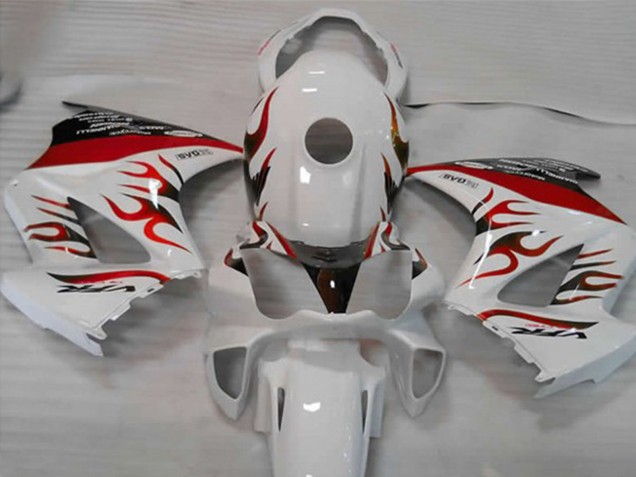 White Red Flame Honda VFR800 Fairings 2002-2012 White Red Flame Honda VFR800 Fairings 2002-2012