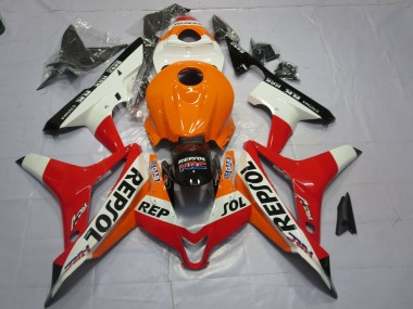 White Repsol Honda CBR600RR Fairings 2007-2008