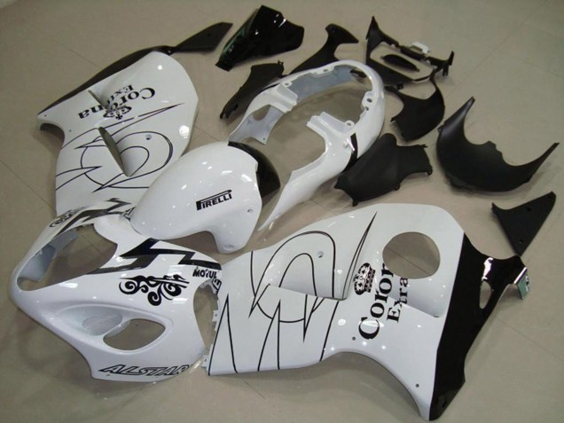 White with Green Suzuki GSXR 1300 Fairings 1997-2007 White with Green Suzuki GSXR 1300 Fairings 1997-2007