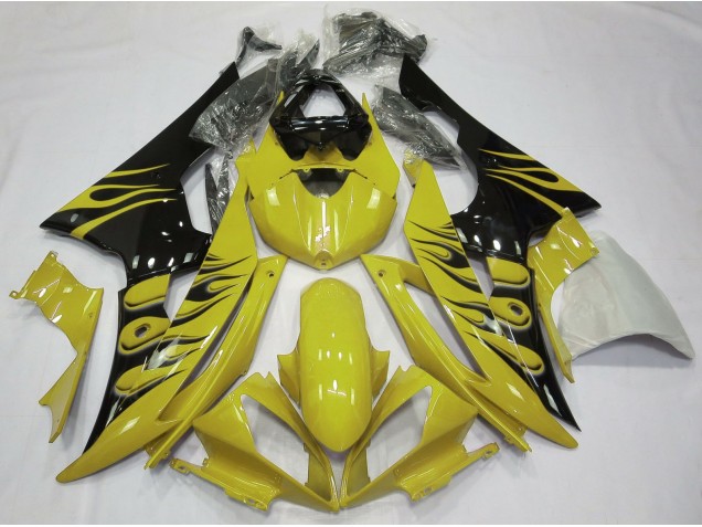 Yellow Flame Style Yamaha R6 Fairings 2008-2016 Yellow Flame Style Yamaha R6 Fairings 2008-2016