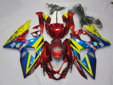 Yellow Red and Blue Suzuki GSXR 1000 Fairings 2009-2016